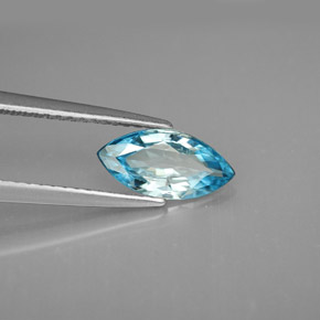 Circón azul natural de 1,33 ct, marquesa, VVS-VS
