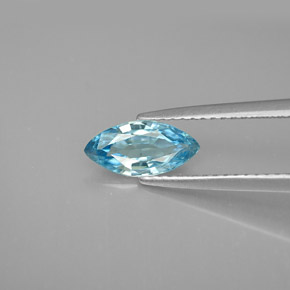 Circón azul natural de 1,13 ct, marquesa, VVS
