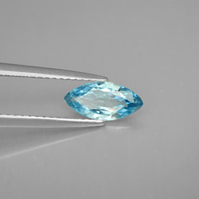 Circón azul natural de 1,13 ct, marquesa, VVS