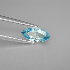 Circón azul natural de 1,37 ct, marquesa, VVS