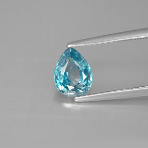 Circón azul natural de 1,50 ct, en forma de pera, VVS-VS