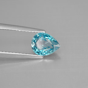 Circón azul natural de 1,50 ct, en forma de pera, VVS-VS