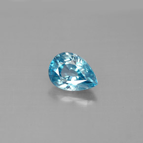 Circón azul natural de 1,66 ct, en forma de pera, VVS-VS