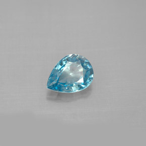 Circón azul natural de 1,67 ct, en forma de pera, VVS