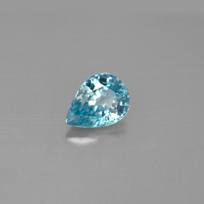 Circón azul natural de 1,58 ct, en forma de pera, VVS-VS