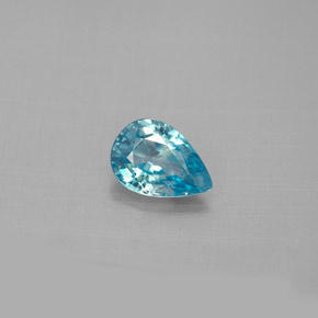 Circón azul natural de 1,27 ct, en forma de pera, VVS