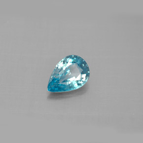 Circón azul natural de 1,27 ct, en forma de pera, VVS