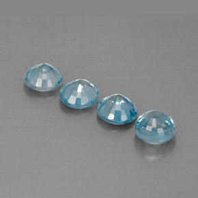 Gemas de circón azul natural de 2,36 ct, corte redondo, VS