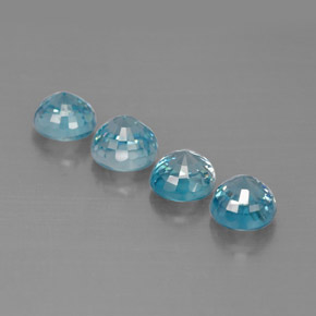 Gemas de circón azul natural de  ct, corte redondo, VS