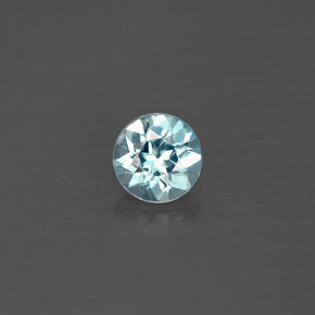 Circón azul natural de 0,79 ct, corte redondo, VVS-VS