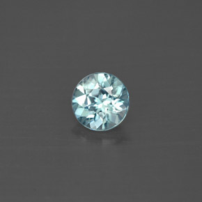 Circón azul natural de 0,79 ct, corte redondo, VVS-VS
