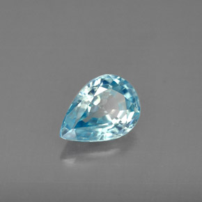 Circón azul natural de 1,54 ct, en forma de pera, VVS