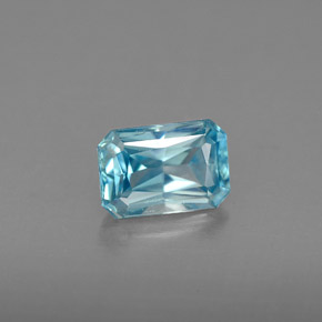 Circón azul natural de 1,39 ct, corte esmeralda, VVS