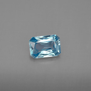 Circón azul natural de 1,19 ct, corte esmeralda, VVS
