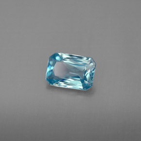 Circón azul natural de 1,19 ct, corte esmeralda, VVS