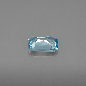 Circón azul natural de 1,19 ct, corte esmeralda, VVS