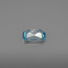Circón azul natural de 0,99 ct, corte esmeralda, VVS