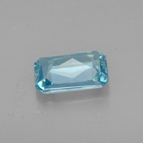 Circón azul natural de 1,20 ct, corte esmeralda, VVS