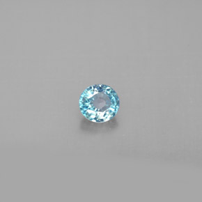 Circón azul natural de 0,58 ct, corte redondo, VVS-VS