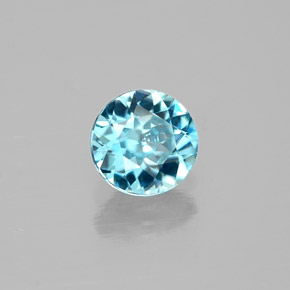 Circón azul natural de 0,63 ct, corte redondo, VVS-VS