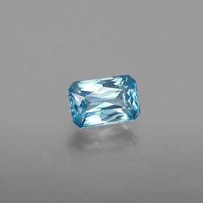 Circón azul natural de 0,94 ct, corte esmeralda, SI