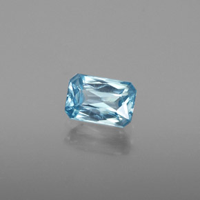 Circón azul natural de 0,94 ct, corte esmeralda, SI