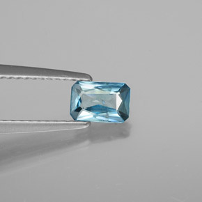 Circón azul natural de 0,66 ct, corte esmeralda, SI