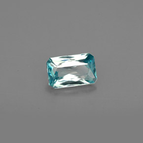 Circón azul natural de 0,76 ct, corte esmeralda, VVS-VS