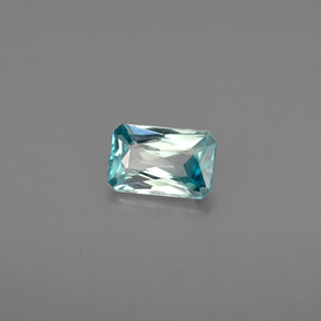 Circón azul natural de 0,76 ct, corte esmeralda, VVS-VS