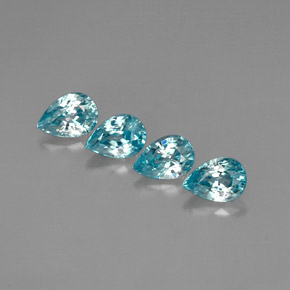 Gemas de circón azul natural de  ct, en forma de pera, VVS-VS