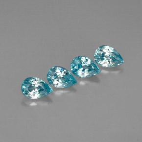 Gemas de circón azul natural de  ct, en forma de pera, VVS-VS