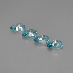 Gemas de circón azul natural de  ct, en forma de pera, VVS-VS