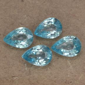 Gemas de Circón Azul natural de 3.68 ct, En forma de pera, VVS-VS