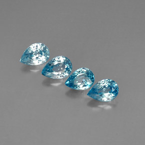 Gemas de circón azul natural de  ct, en forma de pera, VVS-VS