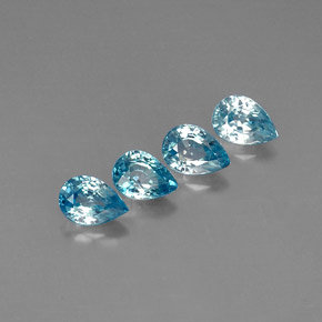 Gemas de circón azul natural de  ct, en forma de pera, VVS-VS