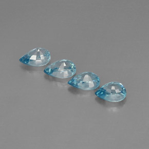 Gemas de circón azul natural de  ct, en forma de pera, VVS-VS