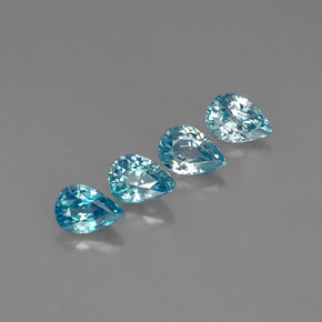 Gemas de circón azul natural de  ct, en forma de pera, VVS-VS