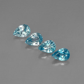 Gemas de circón azul natural de  ct, en forma de pera, VVS-VS