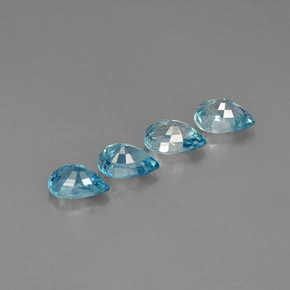 Gemas de circón azul natural de  ct, en forma de pera, VVS-VS
