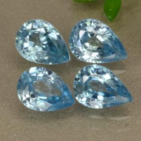 Gemas de circón azul natural de 4,14 ct, en forma de pera, VVS-VS