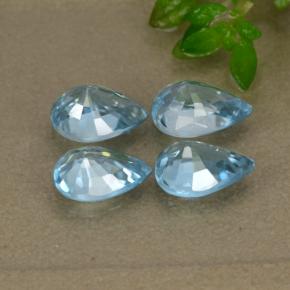 Gemas de circón azul natural de 4,14 ct, en forma de pera, VVS-VS