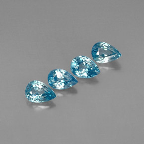 Gemas de circón azul natural de  ct, en forma de pera, VVS-VS