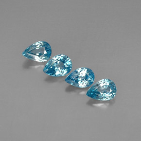 Gemas de circón azul natural de  ct, en forma de pera, VVS-VS