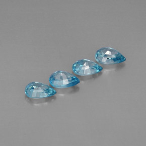 Gemas de circón azul natural de  ct, en forma de pera, VVS-VS