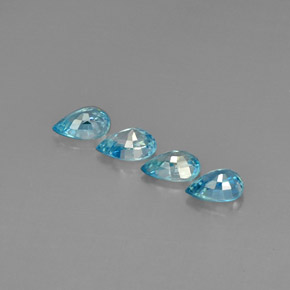 Gemas de circón azul natural de 4,07 ct, en forma de pera, VVS-VS