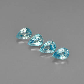 Gemas de circón azul natural de  ct, en forma de pera, VVS-VS