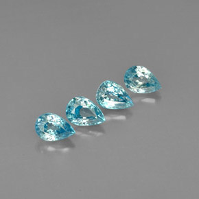 Gemas de circón azul natural de  ct, en forma de pera, VVS-VS