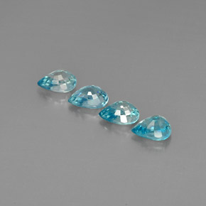 Gemas de circón azul natural de  ct, en forma de pera, VVS-VS