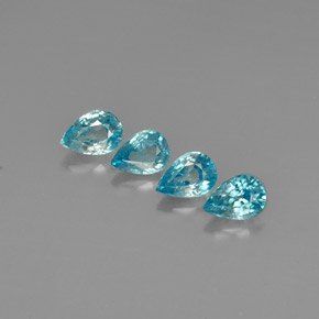 Gemas de circón azul natural de  ct, en forma de pera, VVS-VS