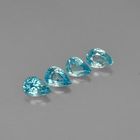 Gemas de circón azul natural de  ct, en forma de pera, VVS-VS